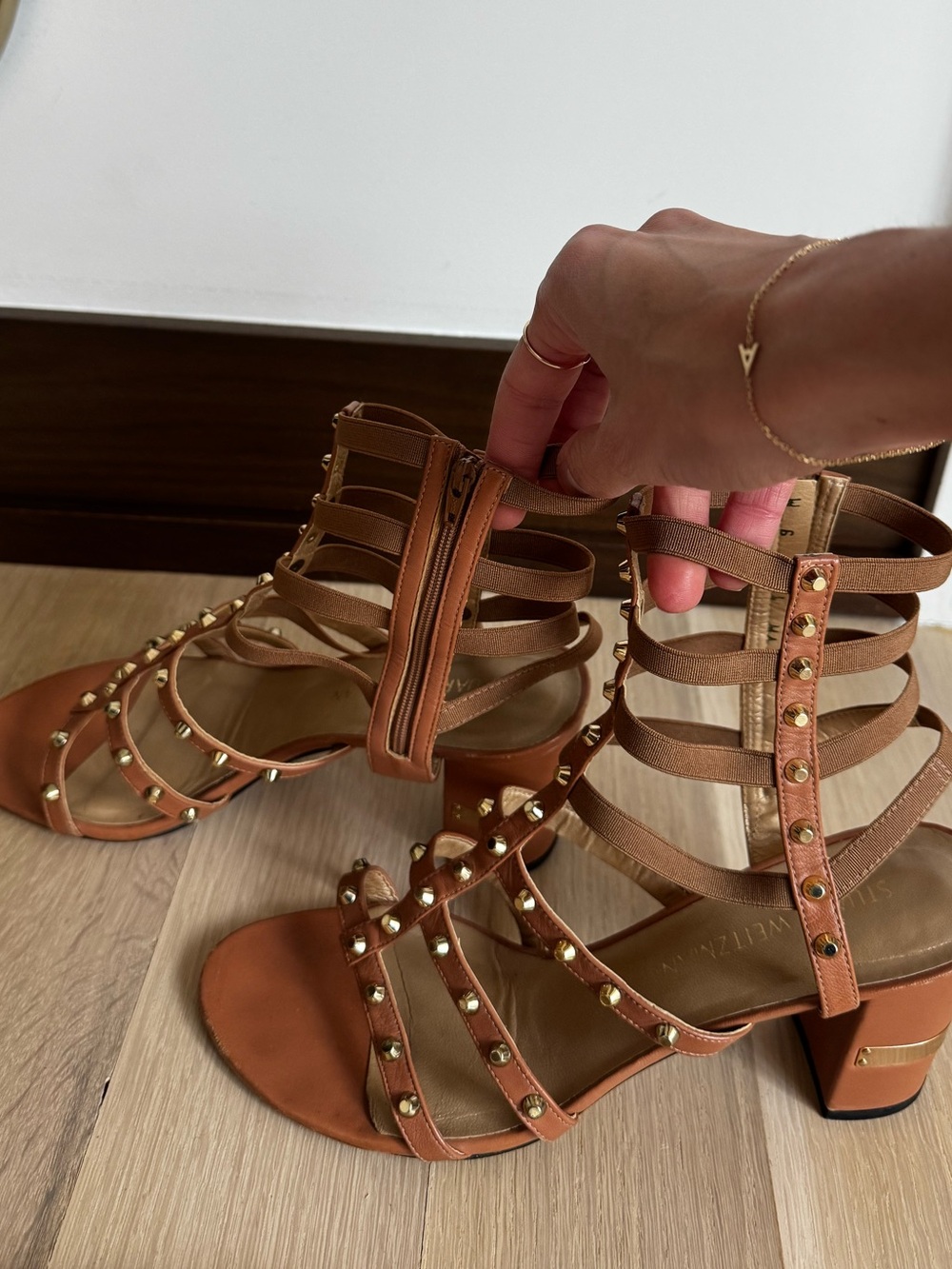 Stuart Weitzman Strappy Block Heel Sandals